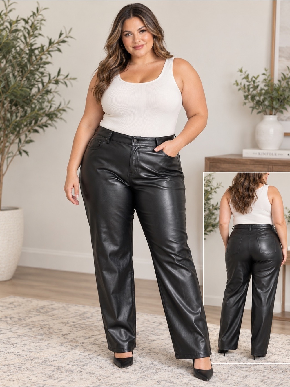 Abercrombie & Fitch Black Faux Leather Pants Size 20 Plus Size